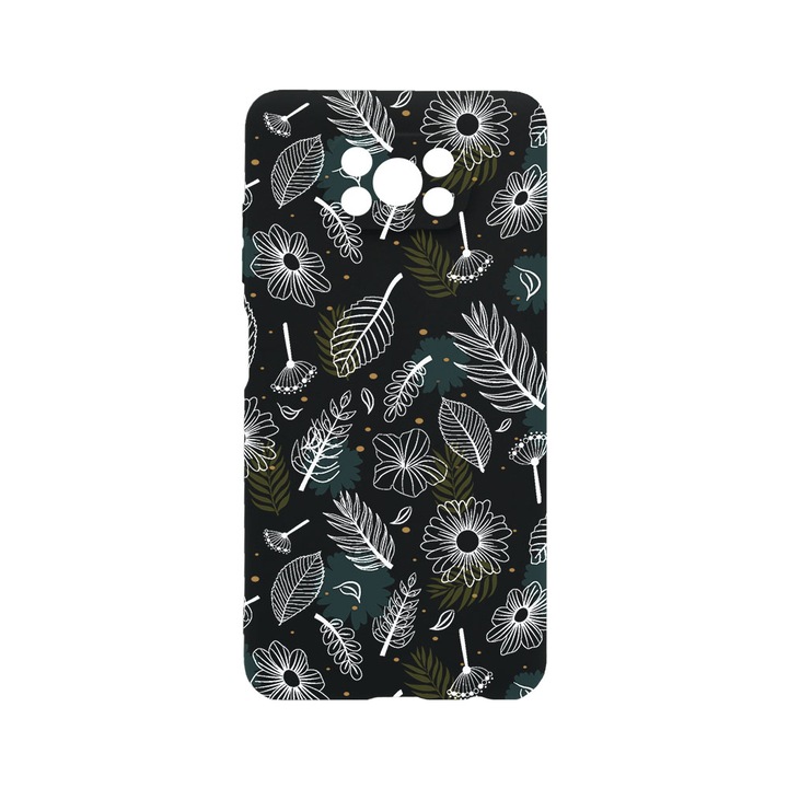 Husa BestCase® Premium Liquid Silicon, Compatibila Cu Xiaomi Poco X3 Pro / Poco X3, Flowers, SLIM 1.2MM, Microfibra in interior, Antisoc, Protectie Camera, Margini ridicate pentru protectia ecranului, PB 81