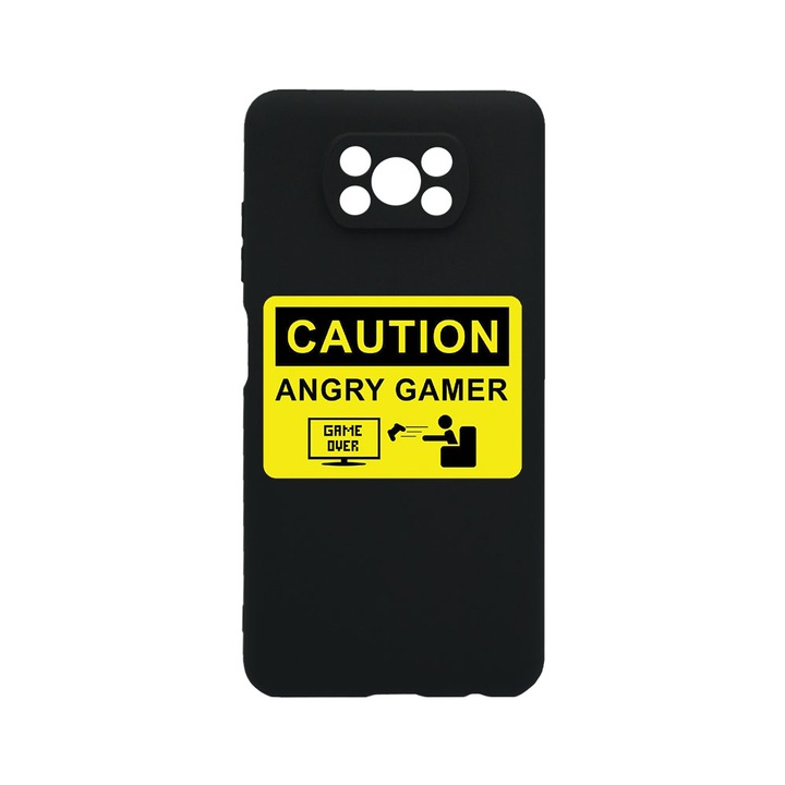 Husa BestCase® Premium Liquid Silicon, Compatibila Cu Xiaomi Poco X3 Pro / Poco X3, Angry Gamer, SLIM 1.2MM, Microfibra in interior, Antisoc, Protectie Camera, Margini ridicate pentru protectia ecranului, PB 673