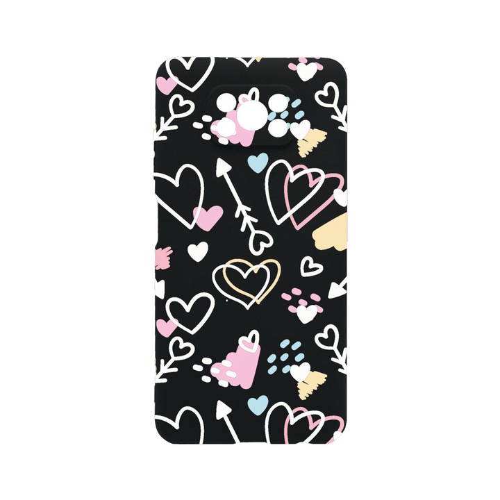 Husa BestCase® Premium Liquid Silicon, Compatibila Cu Xiaomi Poco X3 Pro / Poco X3, Love Symbols, SLIM 1.2MM, Microfibra in interior, Antisoc, Protectie Camera, Margini ridicate pentru protectia ecranului, PB 764