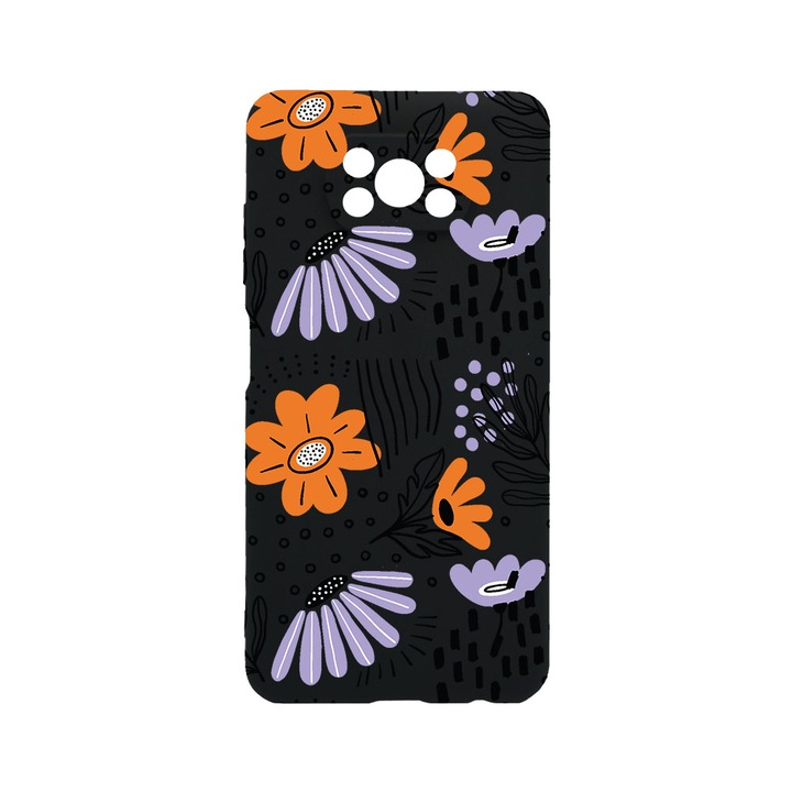 Husa BestCase® Premium Liquid Silicon, Compatibila Cu Xiaomi Poco X3 Pro / Poco X3, Flowers - Pastel Colors, SLIM 1.2MM, Microfibra in interior, Antisoc, Protectie Camera, Margini ridicate pentru protectia ecranului, PB 757