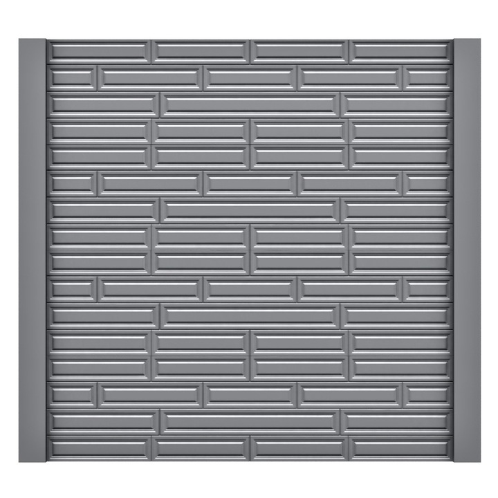 Set matrita gard, panou intreg, 4 matrite mijloc si 2 stalpi, model Ciocolata LIS, plastic ABS, negru