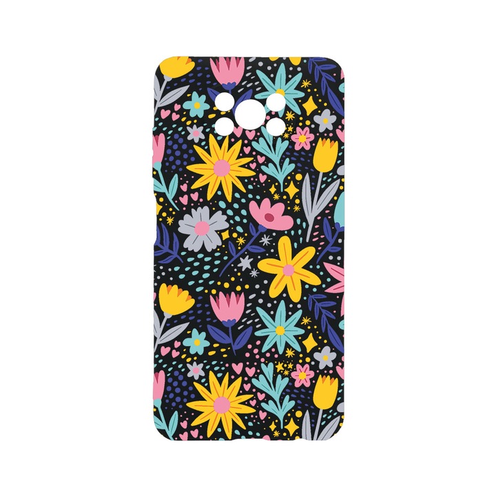 Husa BestCase® Premium Liquid Silicon, Compatibila Cu Xiaomi Poco X3 Pro / Poco X3, Little Flowers, SLIM 1.2MM, Microfibra in interior, Antisoc, Protectie Camera, Margini ridicate pentru protectia ecranului, PB 758