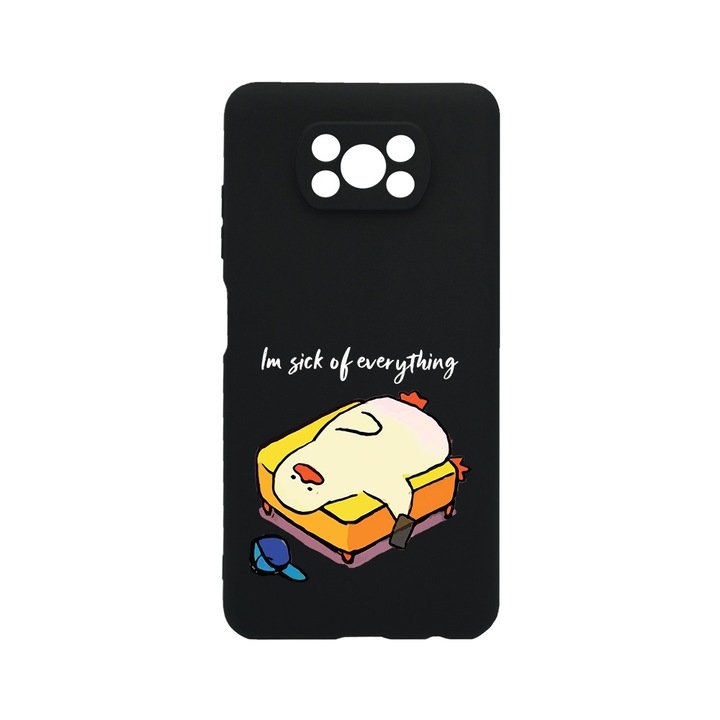 Husa BestCase® Premium Liquid Silicon, Compatibila Cu Xiaomi Poco X3 Pro / Poco X3, I'm Sick Of Everything, SLIM 1.2MM, Microfibra in interior, Antisoc, Protectie Camera, Margini ridicate pentru protectia ecranului, PB 999