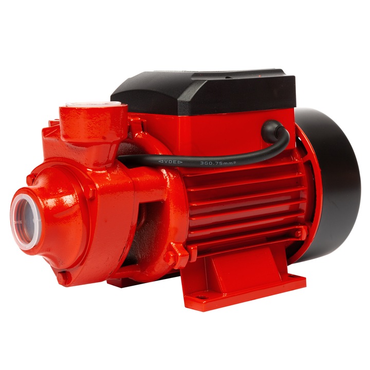 Pompa de suprafata, Heber®, QB60, 370 W, 2900 RPM, debit 40 L/min, Inaltime refulare 20 m, corp din fonta, protectie supraincalzire, 220 V, 3.5 kg, Rosu / Negru