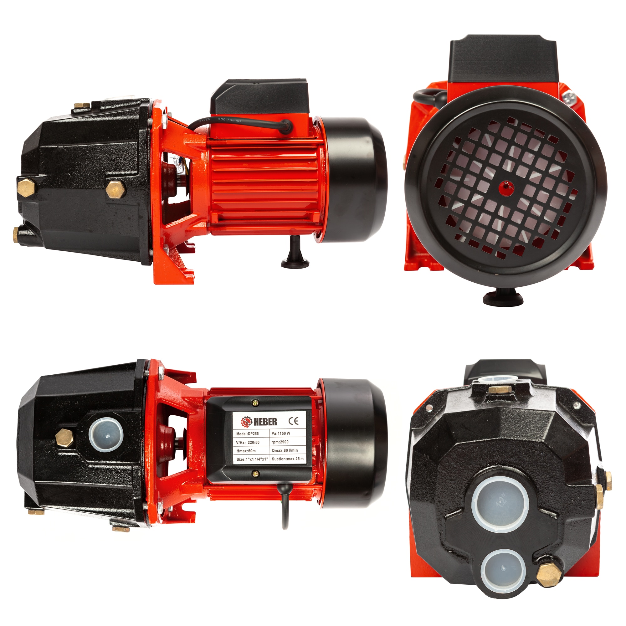 Pompa apa de suprafata, AUTODP 255, cu ejector, Heber® 1150 W, 80L ...