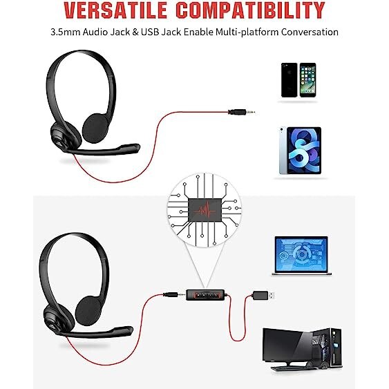 Casti NUBWO HW02 USB cu Microfon, Noise Cancelling, Laptop si PC