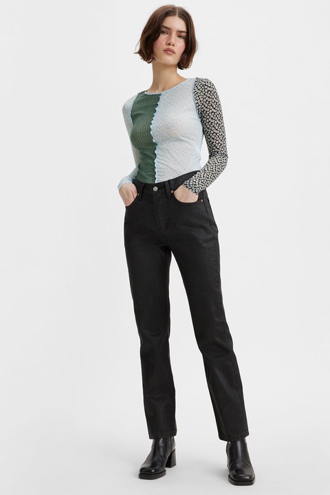 Levi's, Blugi drepti cu talie inalta 501®, Negru, W27-L28