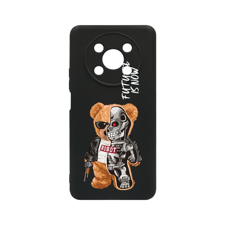 Husa BestCase® Premium Liquid Silicon, Compatibila Cu Honor Magic4 Lite, Half Robot Half Teddy Bear, SLIM 1.2MM, Microfibra in interior, Antisoc, Protectie Camera, Margini ridicate pentru protectia ecranului, PB 931