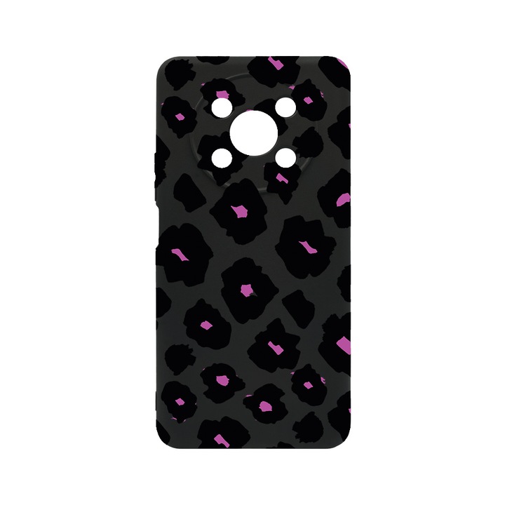 Husa BestCase® Premium Liquid Silicon, Compatibila Cu Honor Magic4 Lite, Burgundy Leopard Pattern, SLIM 1.2MM, Microfibra in interior, Antisoc, Protectie Camera, Margini ridicate pentru protectia ecranului, PB 1040