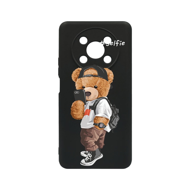 Husa BestCase® Premium Liquid Silicon, Compatibila Cu Honor Magic4 Lite, Selfie Teddy Bear, SLIM 1.2MM, Microfibra in interior, Antisoc, Protectie Camera, Margini ridicate pentru protectia ecranului, PB 925