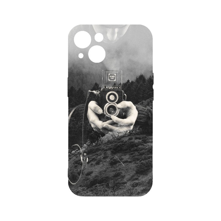 Husa BestCase® Premium Liquid Silicon, Compatibila Cu Apple iPhone 14 Plus, Double Exposure, SLIM 1.2MM, Microfibra in interior, Antisoc, Protectie Camera, Margini ridicate pentru protectia ecranului, PB 13