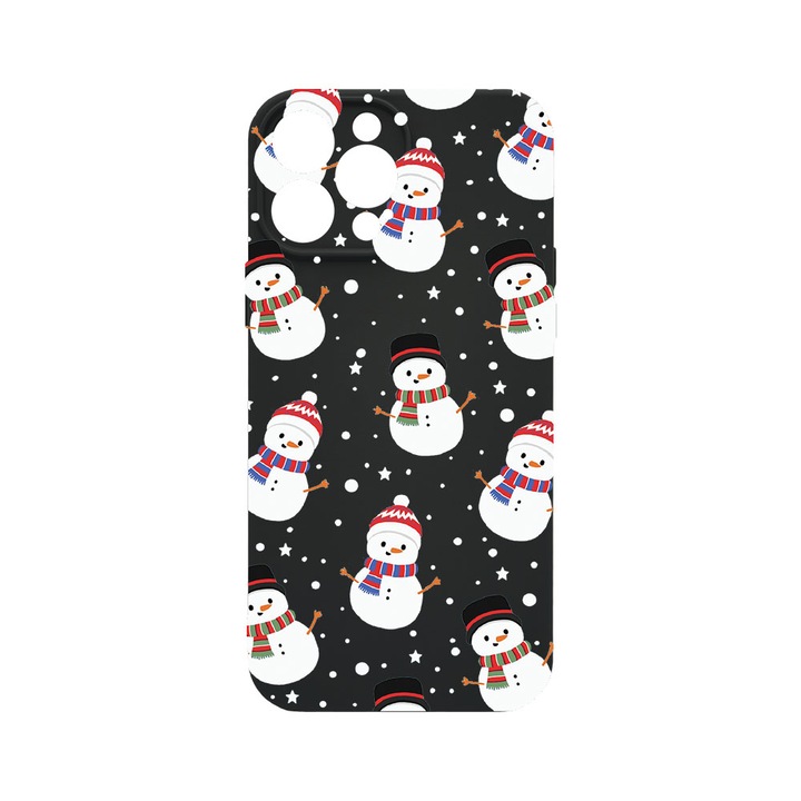 Husa BestCase® Premium Liquid Silicon, Compatibila Cu Apple iPhone 14 Pro, Snowman, SLIM 1.2MM, Microfibra in interior, Antisoc, Protectie Camera, Margini ridicate pentru protectia ecranului, PB 351