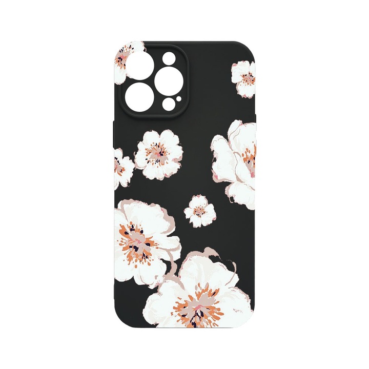 Husa BestCase® Premium Liquid Silicon, Compatibila Cu Apple iPhone 14 Pro, Pastel Colors - Flowers, SLIM 1.2MM, Microfibra in interior, Antisoc, Protectie Camera, Margini ridicate pentru protectia ecranului, PB 499