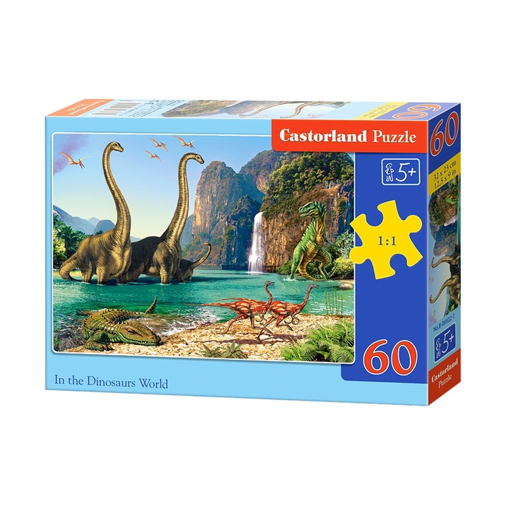 Puzzle Castorland, In lumea dinozaurilor, 60 piese
