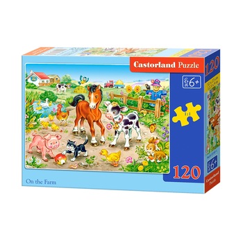 Puzzle Castorland, Familie la ferma, 120 piese Puzzle Castorland, Familie la ferma, 120 piese
