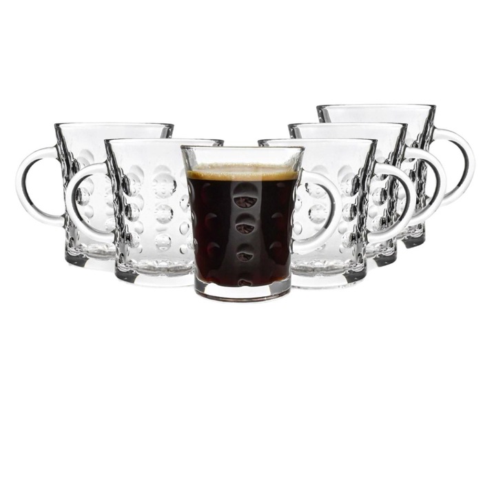 Set 6 cesti de sticla KOlA, Transparent, 280ml