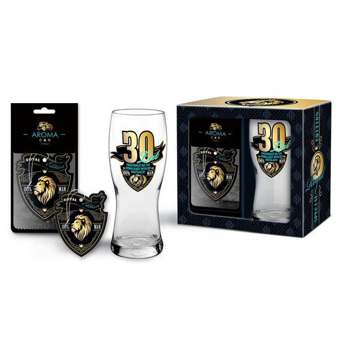 Халба за бира BGtech, 500 ml, черна и златиста, 18.5x7cm, с парфюм за кола