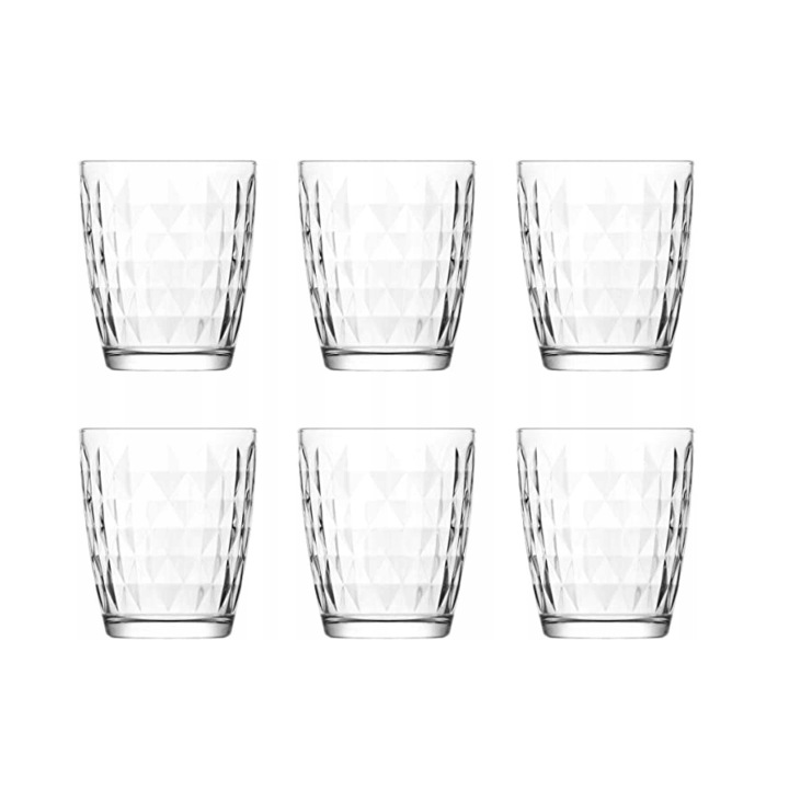 Set 6 pahare whisky, LAV, Sticla, 340 ml, Transparent