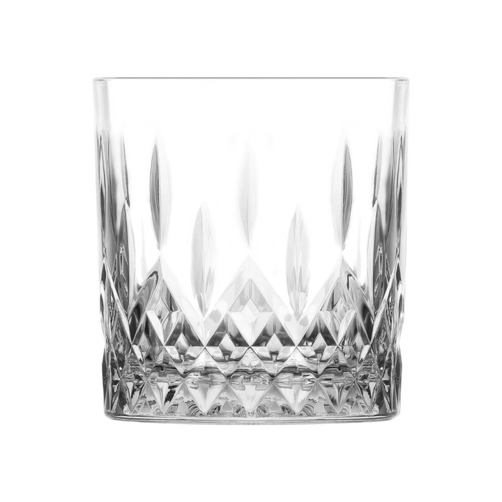 Комплект от 6 чаши за Уиски, Lav, Glass, 330 ml, Transparent