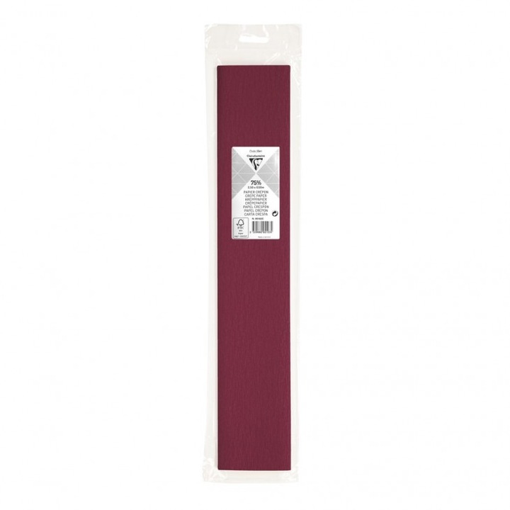 Креп хартия Clairefontaine, 75% Premium, 2.0 x 0.50 м, Гранат