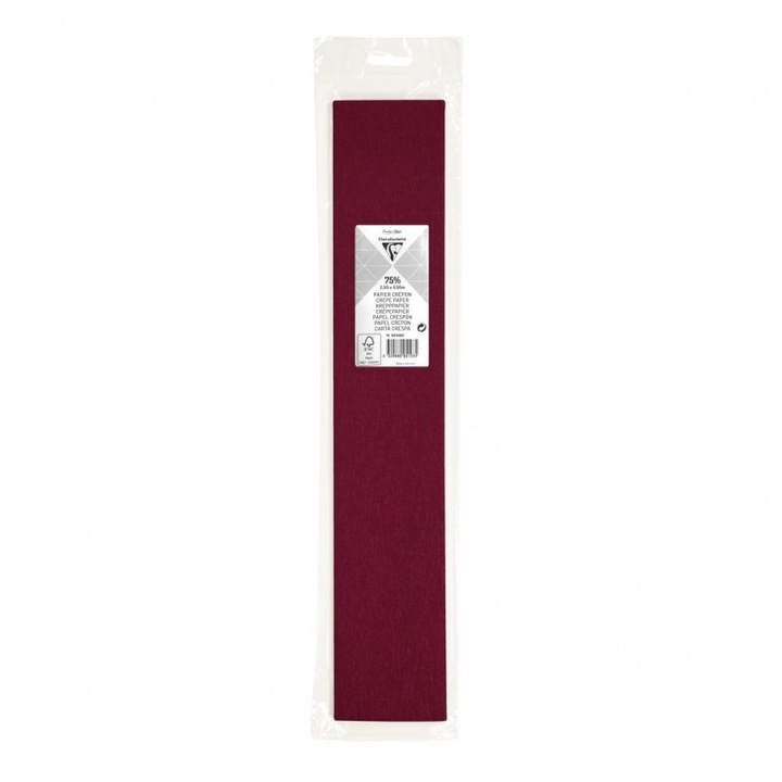 Креп хартия Clairefontaine, 75% Premium, 2,0 x 0,50 м, Deep Pink