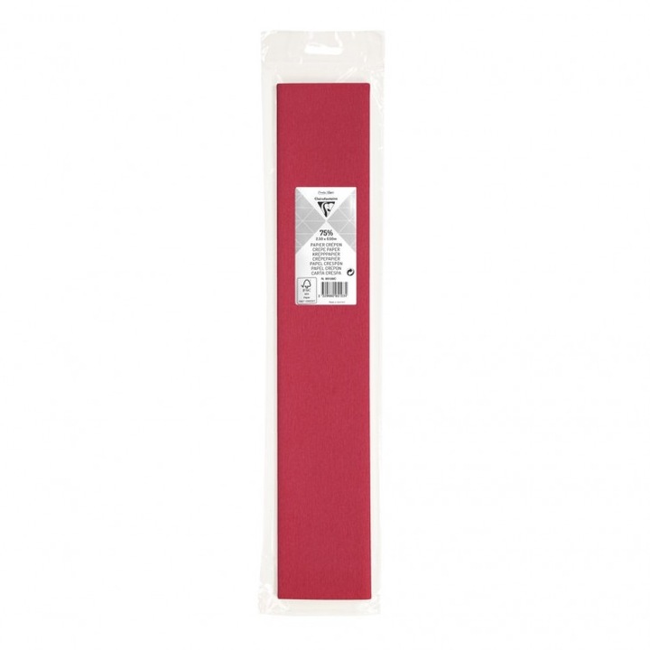 Креп хартия Clairefontaine, 75% Premium, 2,0 x 0,50 м, Salmon Pink