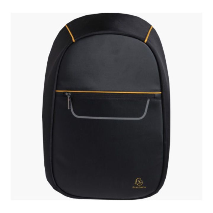 Rucsac laptop 15.6” Exacompta Exactive, Poliester, 2x port USB, 1 port micro-USB cablu incarcare, 34x46x16cm, Negru