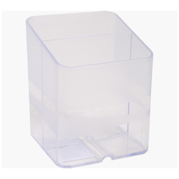 Suport instrumente de scris Exacompta PEN-CUBE Office, 2 compartimente, Plastic, 74x74x93 mm, Transparent
