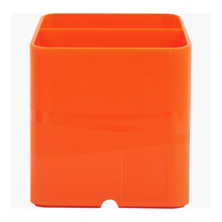 Suport instrumente de scris Exacompta PEN-CUBE Iderama, 2 compartimente, Plastic, 74x74x93 mm, Orange