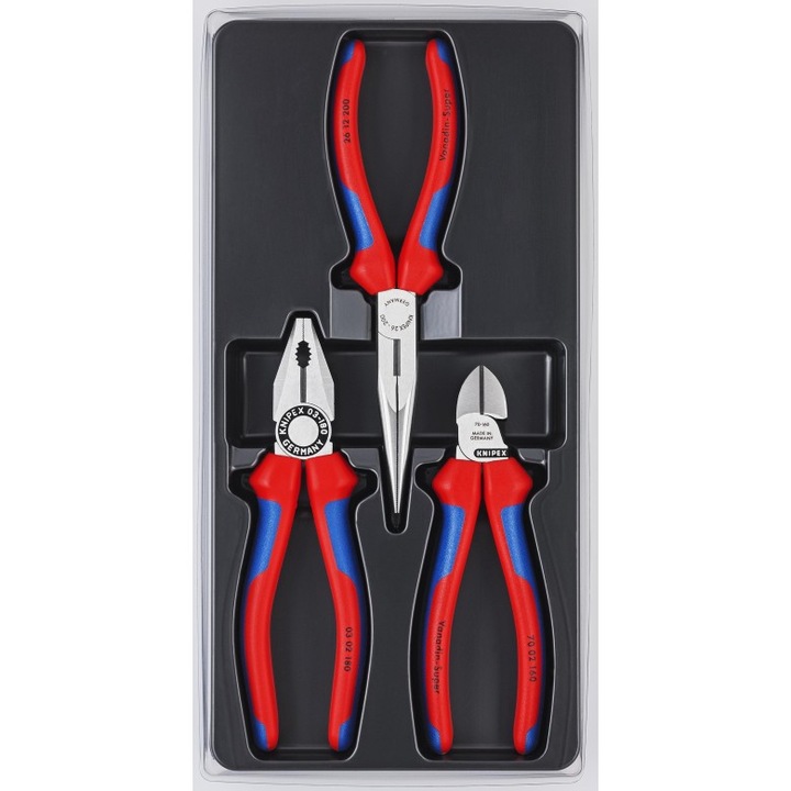 Set KNIPEX, 3 x scule universale, manere multicomponente, 160-200mm 00 20 11