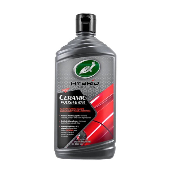 Polish si Ceara Ceramica Turtle Wax 500ml, tehnologie hibrida, protectie UV, reconditionare vopsea