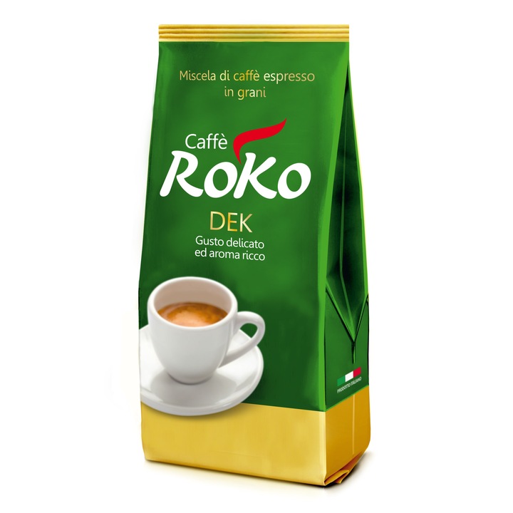 Cafea boabe, 100% Arabica Decafinata, CaffeRoko Amestec Dek, 1kg