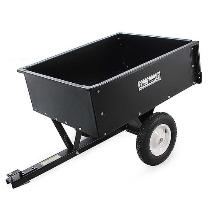 Самосвално ремарке Geotech TC3080D, Капацитет 230 кг, размери 97x76x30 см, Стоманено, съвместимо с трактори за трева