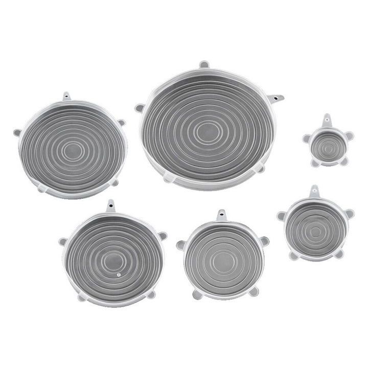 Set 6 Capace din Silicon,6 Marimi, pentru Vase de Gatit si Recipiente de Depozitare Alimente, CBD CORAL BEST DEALS 18 cm