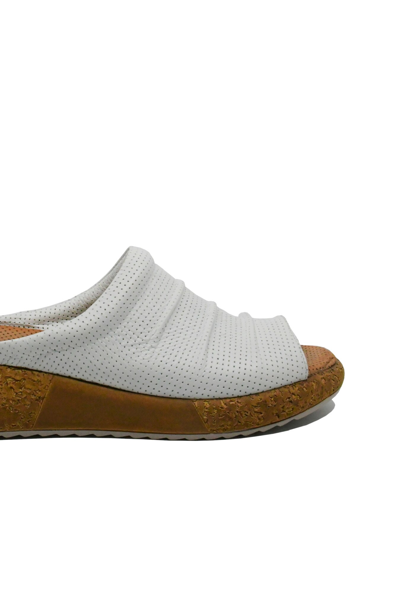 Saboti Dogati albi din piele naturala, cu talpa de pluta, 40 EU - eMAG.ro