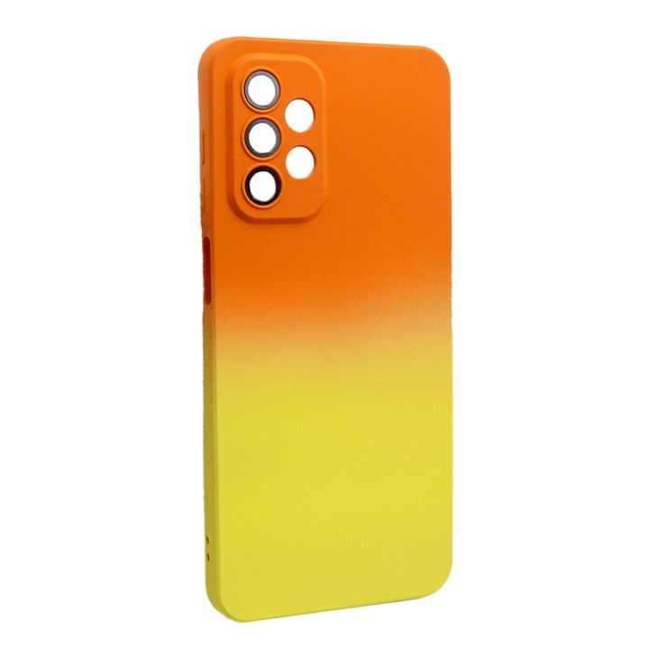Калъф за телефон, съвместим с Samsung Galaxy A53 5G, NeonPowder Case, Защитно фолио за фотоапарати, Противоплъзгащо, Против пръстов отпечатък, Градиент, Оранжев