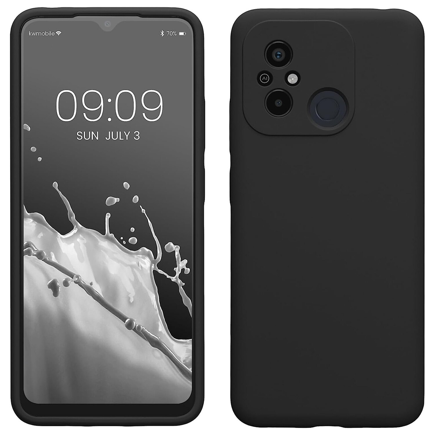 Husa Daden® Soft Silicone compatibila cu XIAOMI Redmi 12C, Interior microfibra, Protectie sporita, Camera Protection, Negru