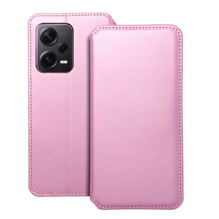 Husa de protectie PremiumCell Tip carte pentru Xiaomi Redmi Note 12 Pro Plus 5G, Suport card, Functie de Stand si Inchidere Magnetica, Protectie Sporita, Roz