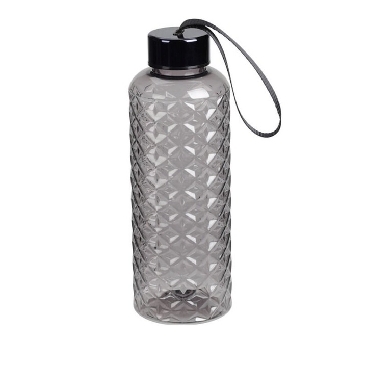 Бутилка за вода Excellent Houseware, AS пластмаса, 7x20 cm, 500 ml, черна