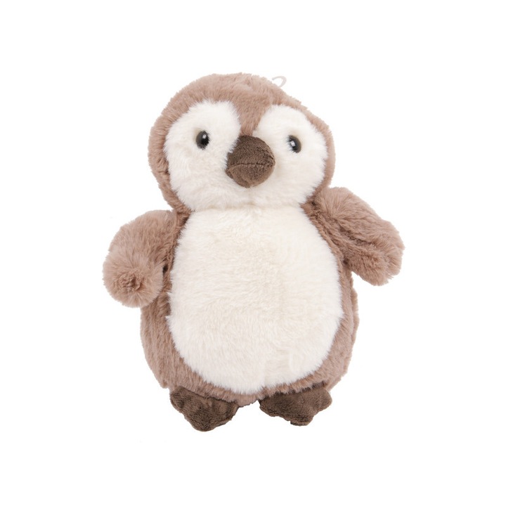 Jucarie de plus, MTS, Model Pinguin, 25 cm, Alb/Maro