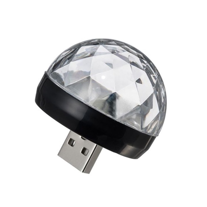 Lumina ambientala disco elSales ELS-BLD, cu USB si senzor sunet, negru