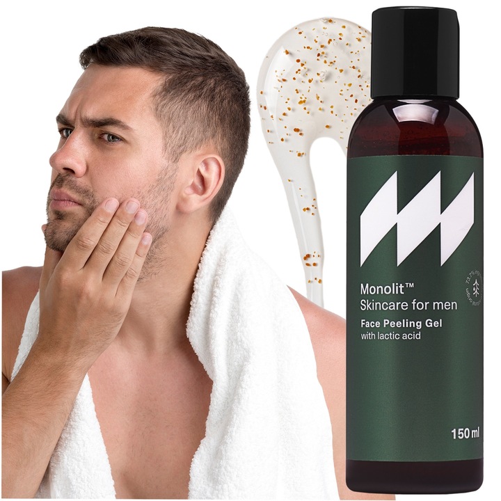 Scrub Pentru Ten Barbati, Monolit, Cu Acid Lactic, Exfoliant si Curatare Eficienta, Ideal Pentru Pielea Barbatilor, 150 ml