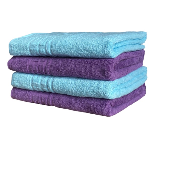 Set 4 Prosoape albastru aquamarine, mov 70x140cm 100% Bumbac 550gr