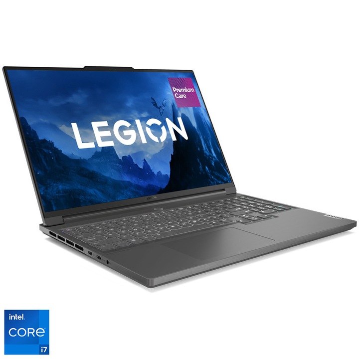 Laptop Gaming Lenovo Legion Slim 7 16IRH8 cu procesor Intel® Core™ i7-13700H pana la 5.00 GHz, 16", 3.2K, IPS, 165Hz, 32GB, 1TB SSD, NVIDIA GeForce RTX 4060 8GB GDDR6, No OS, Storm Grey, 3y on-site Premium Care