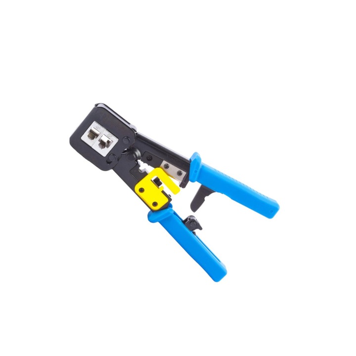 Cleste profesional DataLink sertizare mufe Pass Through RJ45 / RJ11 / RJ12