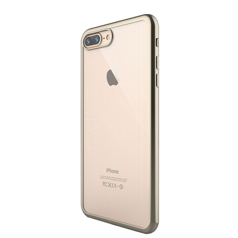 Husa Devia Silicon Glitter pentru iPhone 7, Auriu