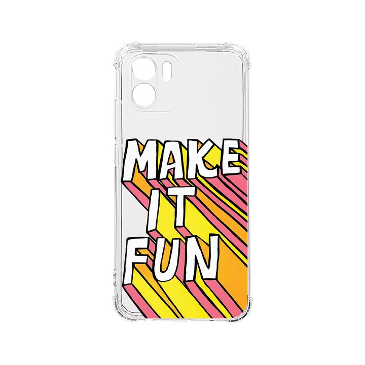 Husa BestCase® Anti Shock 1,5MM, Compatibila Cu Xiaomi Redmi A2, Make It Fun, Rezistenta La Socuri, Protectie Camera, Margini ridicate pentru protectia ecranului, AS 494