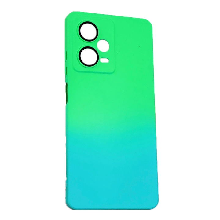 Калъф за телефон, съвместим с Xiaomi Redmi Note 12 Pro 5G, NeonPowder Case, Защитно фолио за камери, Противохлъзгащо, Против пръстов отпечатък, Градиент, Зелен