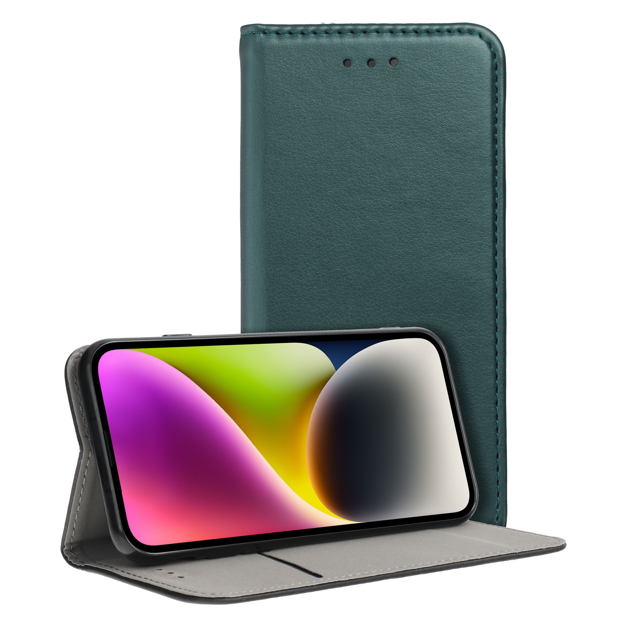Husa pentru Xiaomi Redmi 15C flip smart case dark green