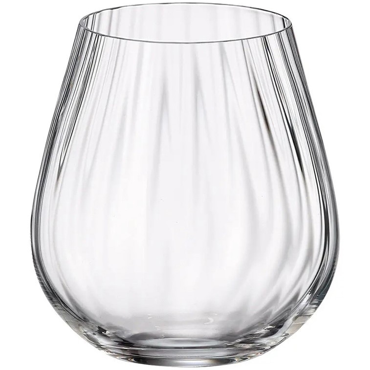 Set 6 pahare whisky Bohemia Columba Optic, cristalin, 380 ml